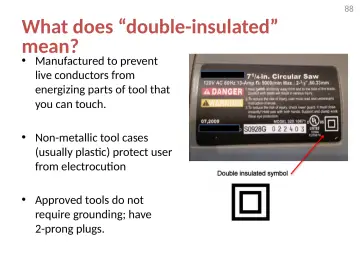 Slide 88: What does “double-insulated” mean?