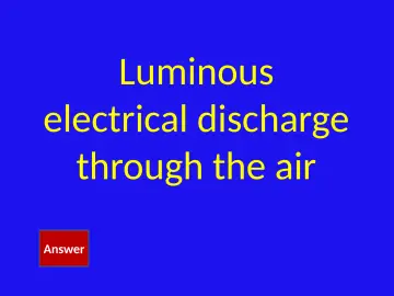 Slide 25: Luminous electrical discharge through the air