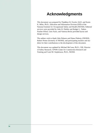 Page 6: Acknowledgments