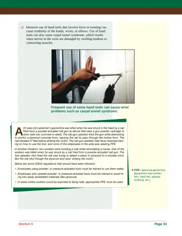 Page 41: Intensive use of hand tools that involve force or twisting can cause tendinitis of the…
