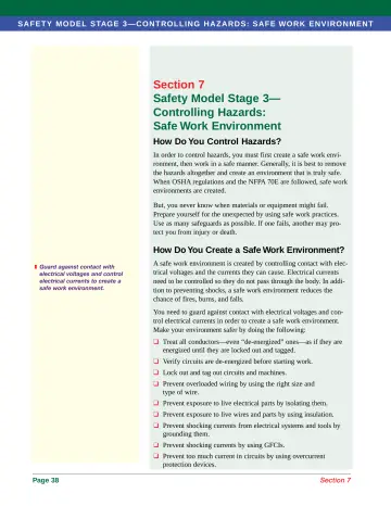 Page 46: Section 7 Safety Model Stage 3— Controlling Hazards: Safe Work Environment