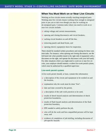Page 62: SAF ET Y M O DEL STAG E 3—C O N TROLLING HAZARDS: SAFE WORK ENVIRON MEN T