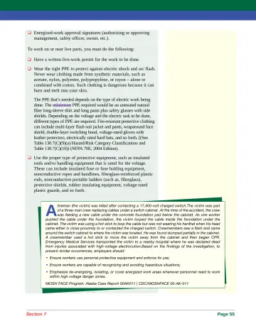 Page 63: Energized-work approval signatures (authorizing or approving management, safety officer…