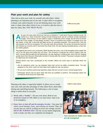 Page 67: Plan your work and plan for safety