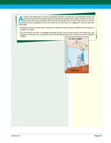 Page 69: worker was attempting to correct an electrical problem involving two non-operational…
