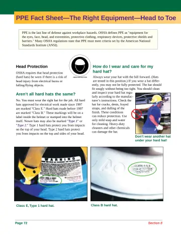 Page 80: PPE Fact Sheet—The Right Equipment—Head to Toe