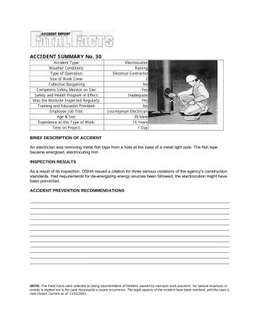 Page 4: ACCIDENT SUMMARY No. 30