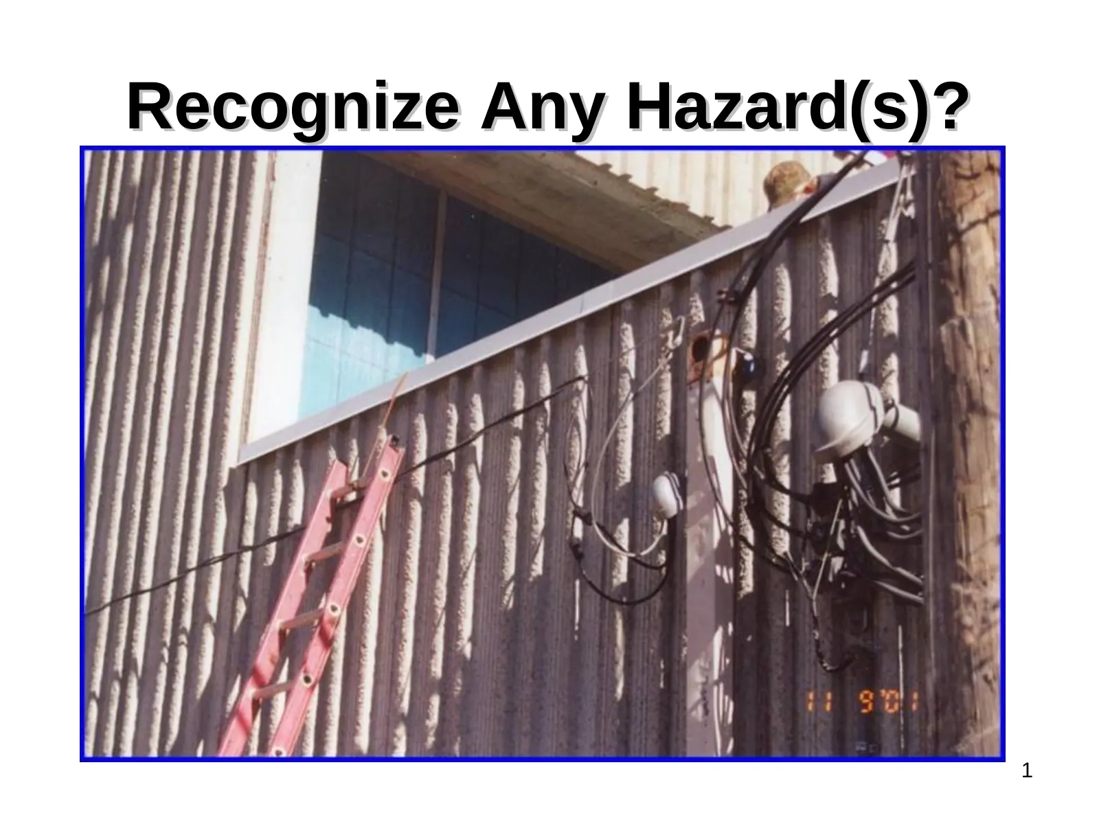 Focus Four: Electrocution Hazard Recognition, slide 1: Recognize Any Hazard(s)?