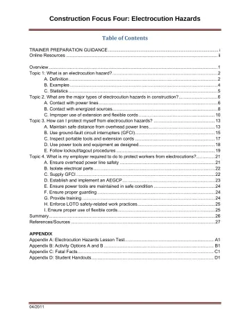 Page 3: Table of Contents
