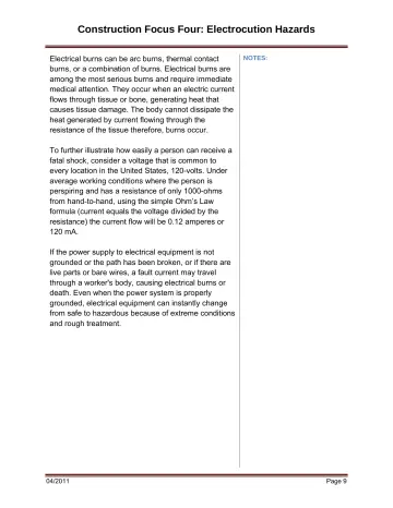 Page 15: Electrical burns can be arc burns, thermal contact burns, or a combination of burns. …