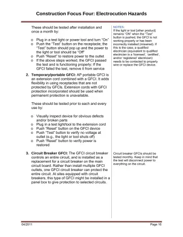 Page 22: These should be tested after installation and once a month by:
