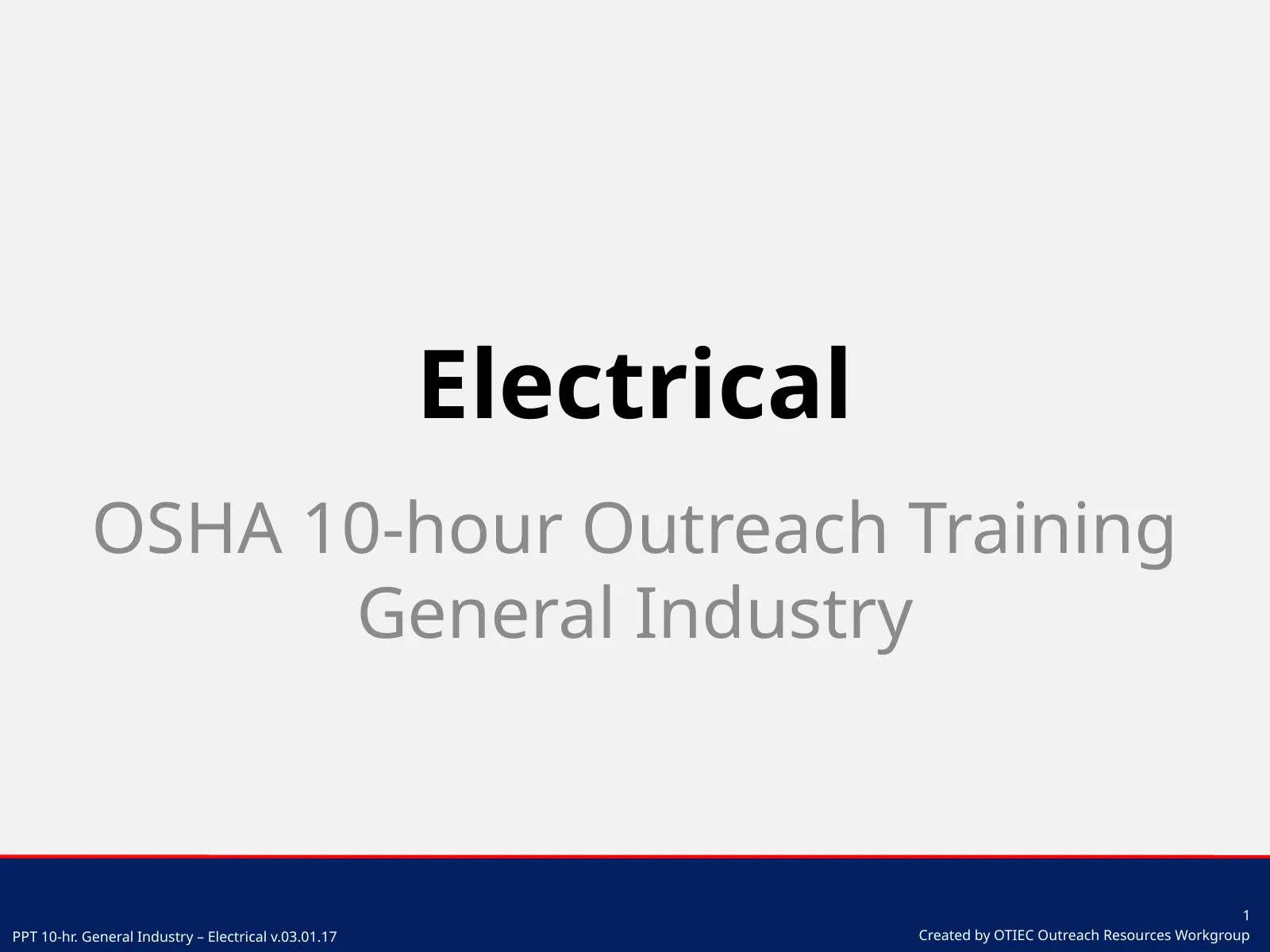 Osha Record Sign Electrical: free PowerPoint · OSHA Outreach Trainer