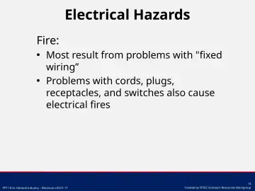 Slide 14: Electrical Hazards