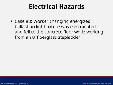 Slide 17: Electrical Hazards