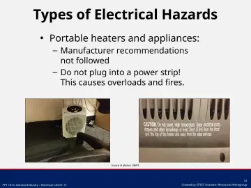 Slide 31: Types of Electrical Hazards