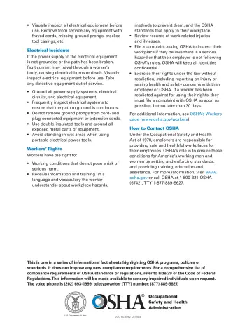 Page 2: Visually inspect all electrical equipment before use. Remove from service any equipment…