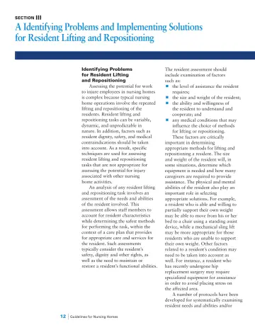 Page 14: A Identifying Problems and Implementing Solutions for Resident Lifting and Repositioning