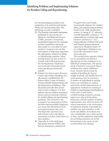 Page 16: Identifying Problems and Implementing Solutions for Resident Lifting and Repositioning