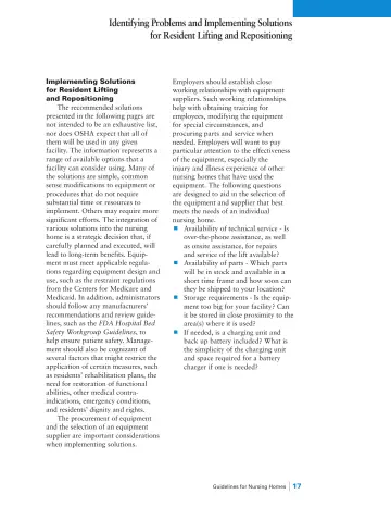 Page 19: Identifying Problems and Implementing Solutions for Resident Lifting and Repositioning