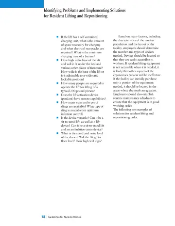 Page 20: Identifying Problems and Implementing Solutions for Resident Lifting and Repositioning