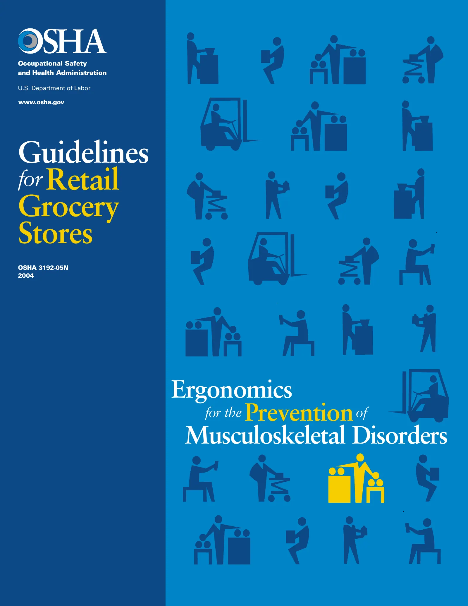 Ergonomics: Guidelines for Retail Grocery Stores - Ergonomics for the Prevention of Musculoskeletal Disorders (OSHA 3192), page 1: Guidelines for Retail Grocery Stores