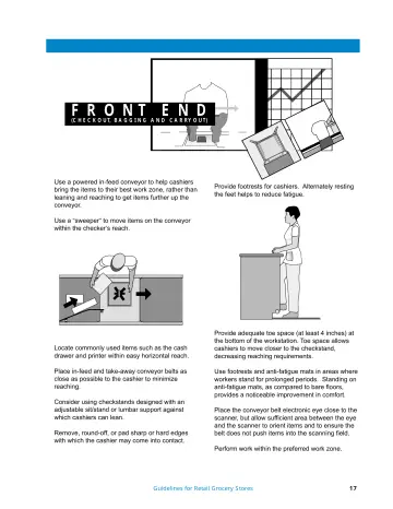 Page 18: Use a powered in-feed conveyor to help cashiers bring the items to their best work zone…