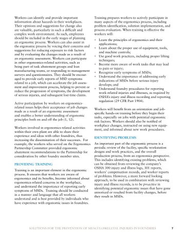 Page 9: Workers can identify and provide important information about hazards in their workplaces. …