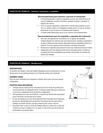 Page 27: PUESTOS DE TRABAJO – Asientos, banquetas y respaldos