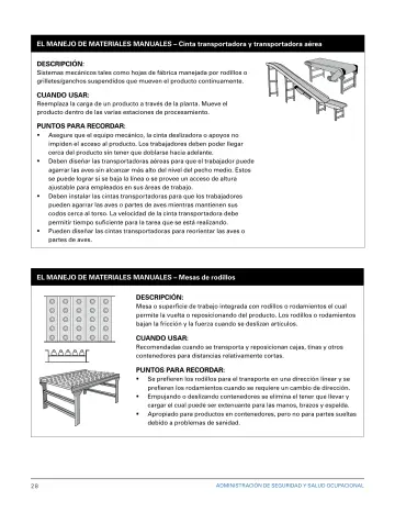 Page 34: EL MANEJO DE MATERIALES MANUALES – Cinta transportadora y transportadora aérea