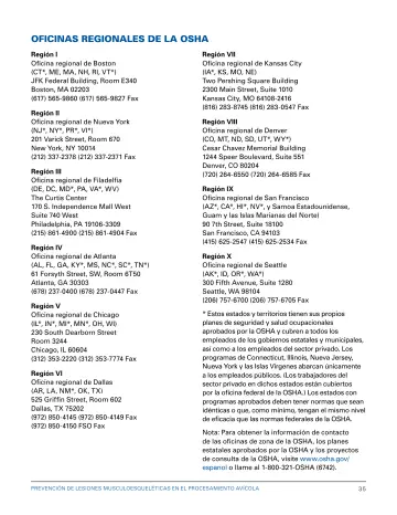 Page 41: OFICINAS REGIONALES DE LA OSHA