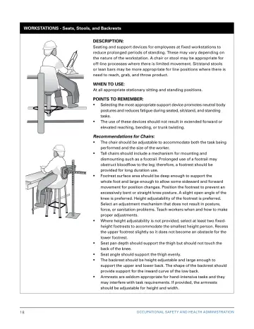 Page 24: WORKSTATIONS - Seats, Stools, and Backrests