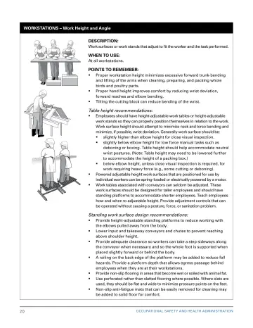 Page 26: WORKSTATIONS – Work Height and Angle