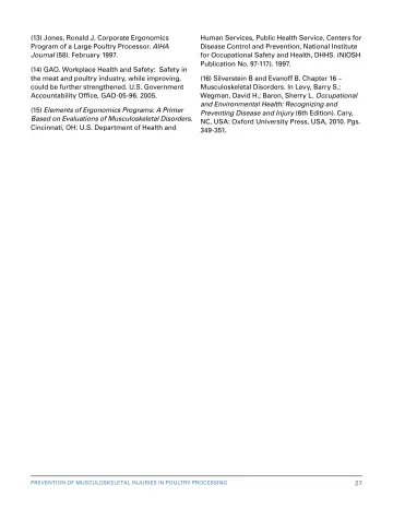 Page 33: (13) Jones, Ronald J. Corporate Ergonomics Program of a Large Poultry Processor. …
