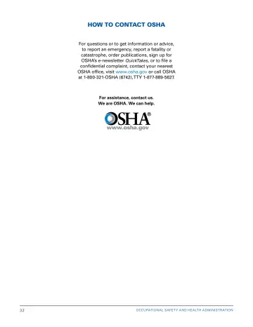 Page 38: HOW TO CONTACT OSHA