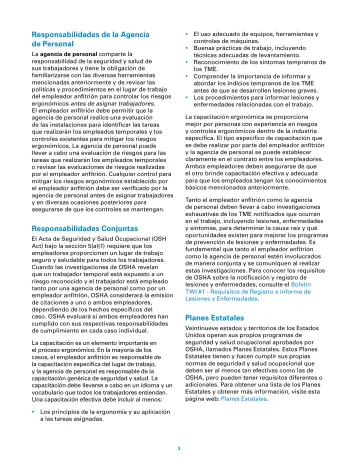 Page 3: Responsabilidades de la Agencia de Personal