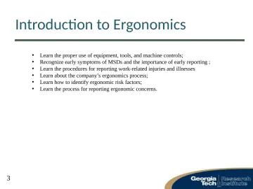 Slide 3: Introduction to Ergonomics