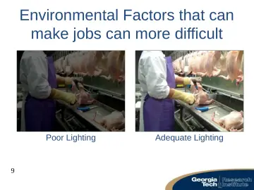 Slide 9: Environmental Factors that can make jobs can more difficult