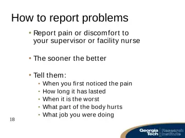 Slide 18: How to report problems