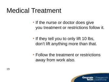 Slide 19: Medical Treatment