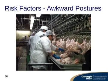 Slide 36: Risk Factors - Awkward Postures