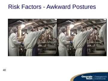 Slide 40: Risk Factors - Awkward Postures