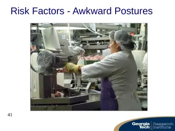 Slide 41: Risk Factors - Awkward Postures