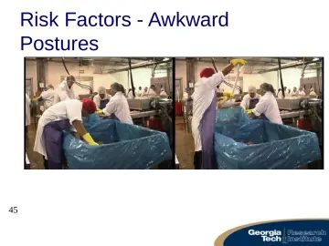 Slide 45: Risk Factors - Awkward Postures