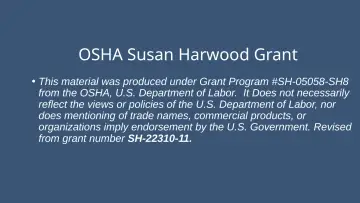Slide 2: OSHA Susan Harwood Grant