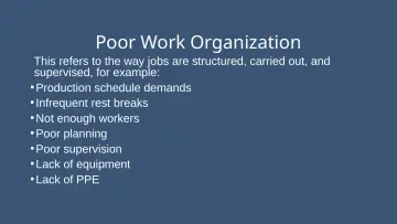 Slide 36: Poor Work Organization