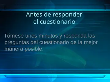 Slide 2: Antes de responder el cuestionario