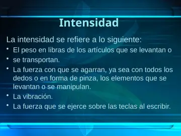 Slide 13: Intensidad