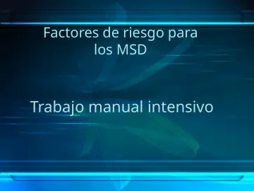 Slide 36: Factores de riesgo para los MSD