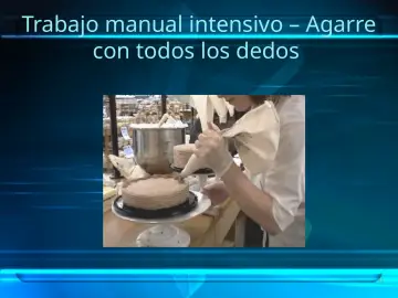 Slide 42: Trabajo manual intensivo – Agarre con todos los dedos