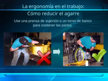 Slide 45: La ergonomía en el trabajo: